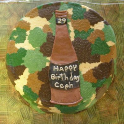 Camoflage And Beer 29Th Birthday Cake