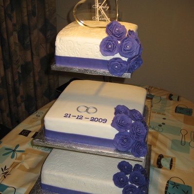 White With Purple Roses