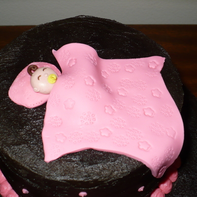 Chocolate And Pink Fondant Baby