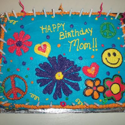 Retro Flower Power Cake