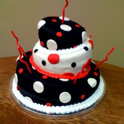 Red, Black, White Dot Topsy Turvy