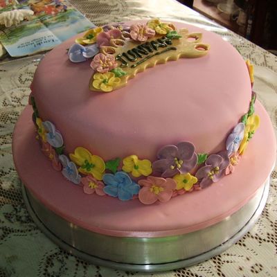 Christening Cake For Baby Junyah With Gumpaste Keepsake