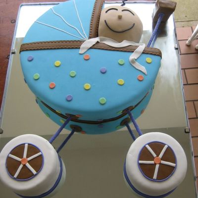 Baby In Strawler Cake