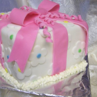 Fondant Wrapped Birthday Gift