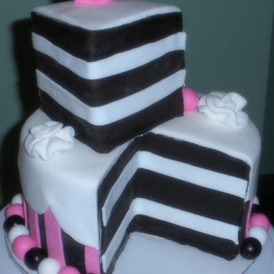 Pink, White And Brown Slice Cake