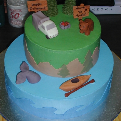 Alaska Trip Retirement Cake