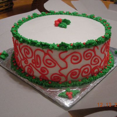 Cake With Holly Leaves