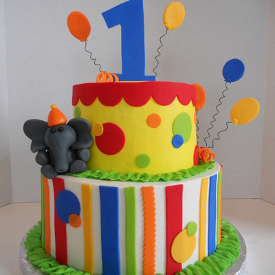 First Birthday Carnival Cake