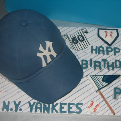 Yankees Cap Cake For Fathers 60Th Birthday