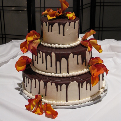 Orange Lilies And Chocolate Ganache Drizzle Cake
