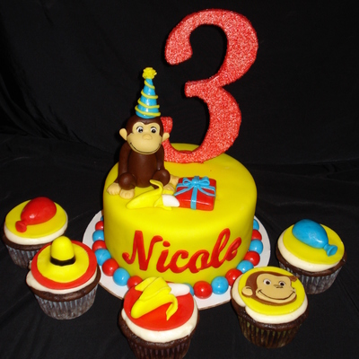 Curious George Cake/cupcakes