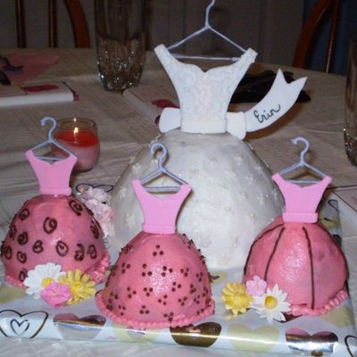 Pink And Brown Bridal Shower Cake