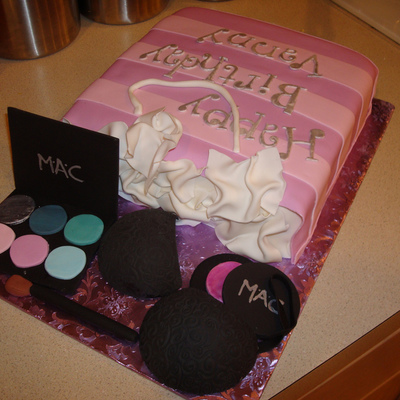 Make Up, Bra, & Shopping Bag Cake