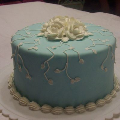 Blue W/ White Roses