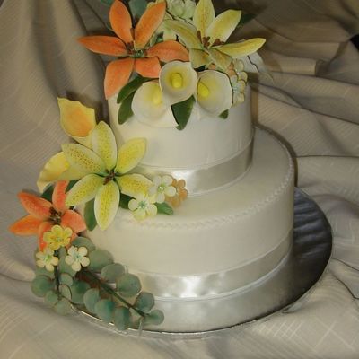 Birthday Cake With Gum Paste Flowers