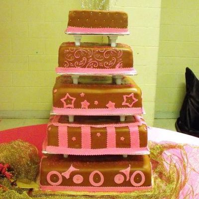 Quinceanera Brown Cake