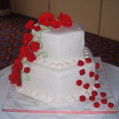 Hexagon Rose Wedding Cake