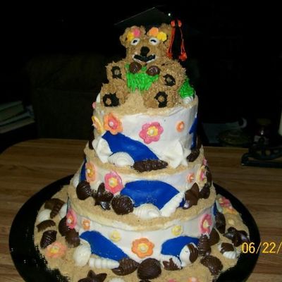 Luau Graduation Cake