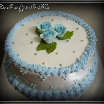 Blue Rose Cake For Mom