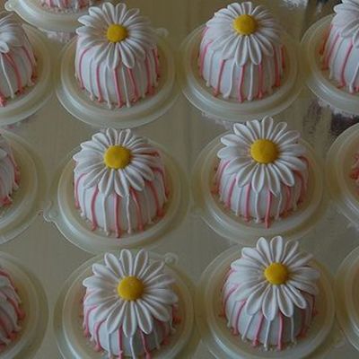 Pinky Strip Daisy Mini Cake