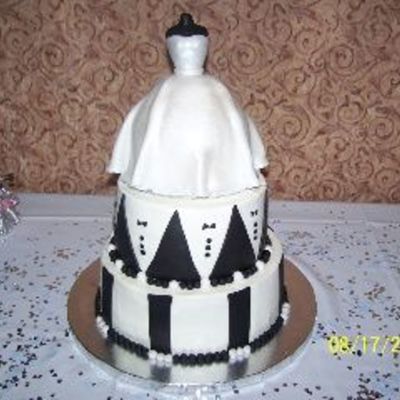 Wedding Dress Shower Cake With Tux