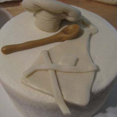 White Modeling Chocolate Practice Cake