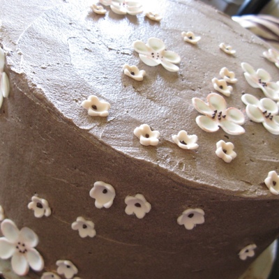 S'mores Cake, Gumpaste Blossoms