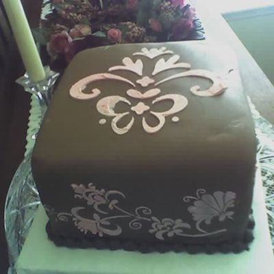 Pink Stencil On Chocolate