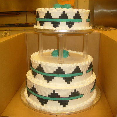 A Tier Navajo Basket Wedding Cake