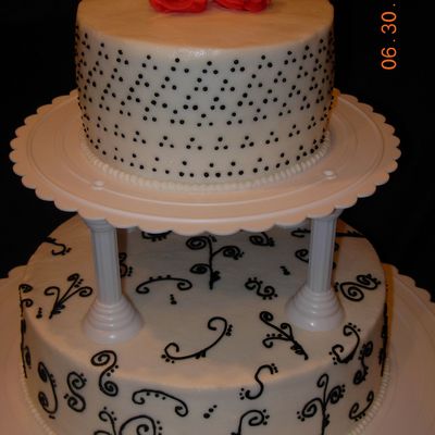 Black And White Scrolls And Dots