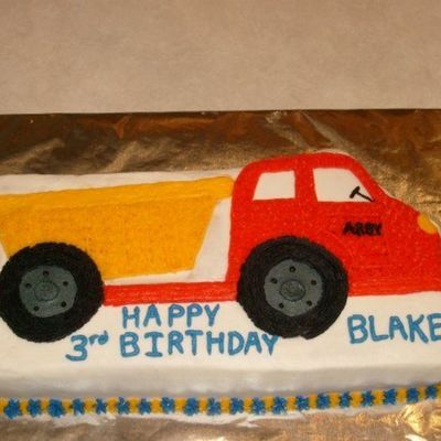 Dump Truck Birthday Cake