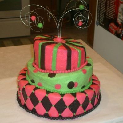 Topsy Turvy Bridal Shower Cake