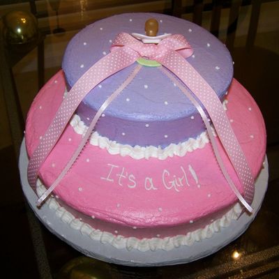 Lavender And Pink Baby Shower Cake
