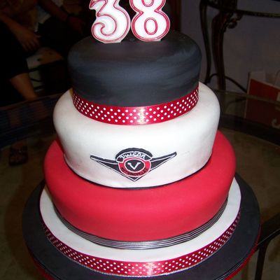 Black, White And Red Birthday Cake