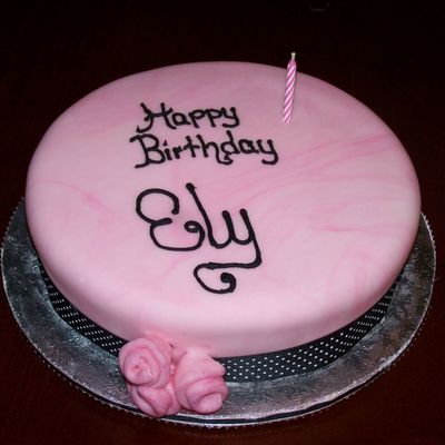 Pink And Black Birthday Cake