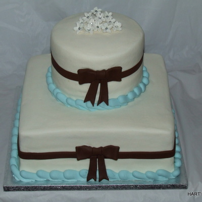 Blue And Brown Wedding Cake