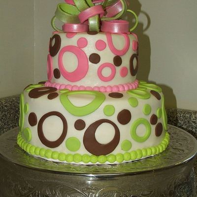 Lime Green And Hot Pink Cake