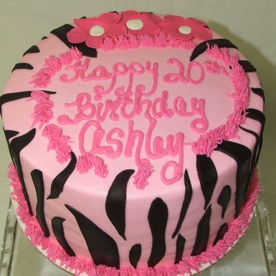 Pink Zebra Birthday Cake