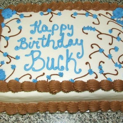Brown Scroll Birthday Cake