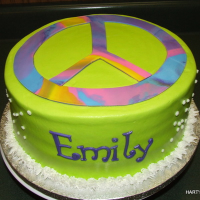 Emily's Peace Sign Birthday Cake