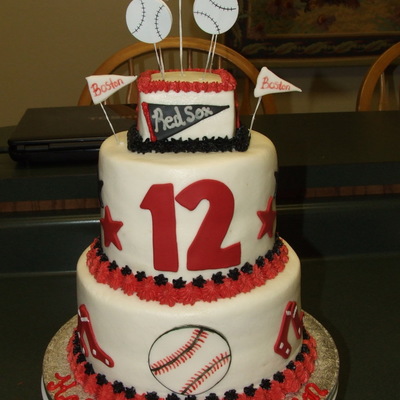Red Sox Birthday Cake
