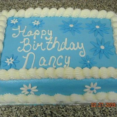 Blue Daisy Birthday Cake