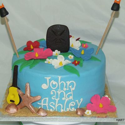 Luau Bridal Shower Cake