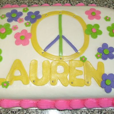 Peace Sign Birthday Cake