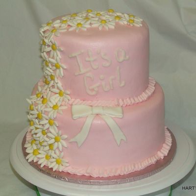 Daisy Baby Shower Cake