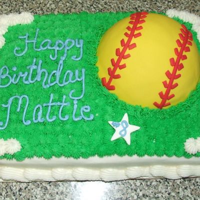 Girls Softball Birthday Cake