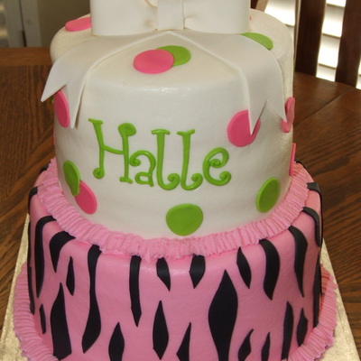 Zebra Stripe Baby Shower Cake