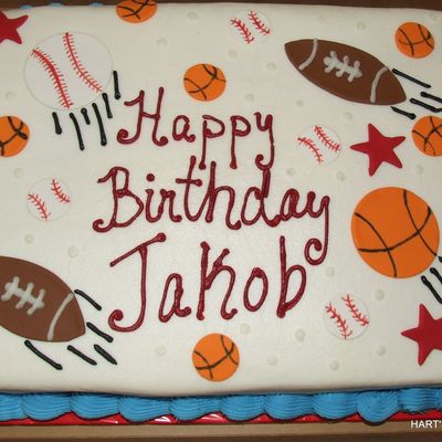 Sports Theme Birthday Cake