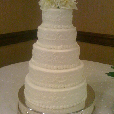 5 Tier White Wedding Cake