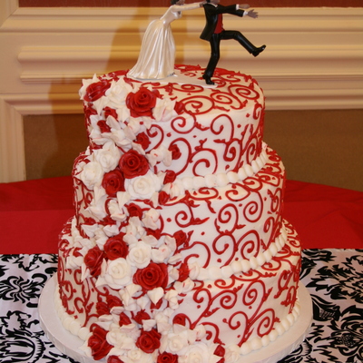 3 Tier Red And White